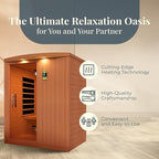 DYNAMIC SAUNAS Madrid Elite 3-Person Ultra Low EMF FAR Infrared Sauna with Red Light Therapy & Bluetooth Speakers | Personal Indoor Dry Heat Sauna for Home & Gym – Made from Canadian Hemlock
