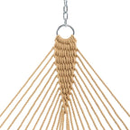 Original Pawleys Island Deluxe Tan DuraCord Rope Hammock – 13 ft. x 60 in., 2-Person, 450 lb Capacity, Oak Spreader Bar, Zinc-Plated Hardware, Handcrafted in The USA