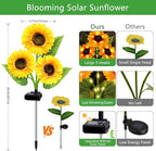 Solar Garden Lights Outdoor, 5 Pack Sunflower Lights with 15 Large Sunflower, Waterproof Garden Decor, Birthday Gifts for Mom Grandma, Decorative Solar Flowers for Pathway Patio Yard Fall Decorations