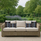 RSH DECOR: Sunbrella Square Throw Pillows Set of 2 | 20" x 20" | Water and Fade-Resistant Performance Fabric | Outdoor Pillow Covers with Down-Alternative Inserts | Stanton Lagoon