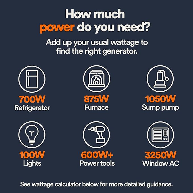 Generac 8,125 Starting Watt Portable Gas Generator - Electric Start - Includes Extension Cord - Home or RV Ready - Quiet, Long Runtime, Emergency Power - 49-State Compliant