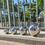 304 Stainless Steel Gazing Ball Sculptures Diamond Ball Decoration Mirror Hollow Decor Ball Reflective Garden Sphere Hollow Metal Ball Ornament Statues Gazing Globe for Home Garden (3 inch)