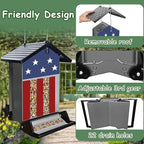 Squirrel Proof Bird Feeder, Hanging Bird Seed Feeders for Outdoors, 5LBS Large Capacity Metal Weight-Activated Perches Wild Birdfeeder for Blue Jay, Cardinal, Outside
