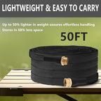 Upgraded Anti-Kink 50FT Non-Expanding Garden Hose, Flexible and Tough, Lightweight and Sturdy for Outdoor, Yard, Lawn, Car Wash, Marine, and Camper Use,and All-Season Use. U.S Standards Brass Fitting