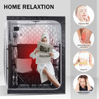Gollense Portable Infrared Sauna for Home Spa 2 Person Full Size Personal Far Infrared Sauna Box with 2 Foldable Chairs, Dry Sauna Tent for Indoor, Black