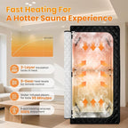 Portable Sauna for Home, Upgraded Personal Steam Sauna Box with 3L 1200W Steamer, Folding Chair, Extra Large Size Foldable Home Sauna 3’X 3’X 5.9’, Full Body Sauna Tent for Relaxation Spa, Black