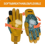 Thorn Proof&Puncture Resistant Gardening Gloves with Grip,Garden Glove for Women, Leather Yard Work Gifts