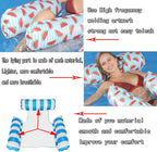 HJW 2-Pack Inflatable Pool Lounger Chair - Multi-Purpose Floating Hammock for Adults, Comfortable Pool Float Raft for Swimming Pool & Water Activities(Striped Light Blue + Watermelon)