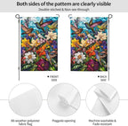 Hummingbird Garden Flag Small Flag Vertical Double Sided Outdoor Yard Flags 12.5x18 Inch for Decorative House Lawn