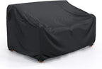 Patio Sofa Cover Waterproof - Heavy Duty 3-Seater Outdoor Couch Cover Patio Furniture Covers with Air Vent and Handles, 78" L×42" D×32" H, Black