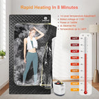 COSVALVE Portable Sauna Box for Home Sauna Steamer with 4L Large Steam Pot, 1600W Fast Heating Full Size Personal Sauna, 16 Levels, Remote Control, Foldable Chair, 2.9' x 2.5' x 5.9'