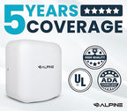 Alpine Automatic Hand Dryers for Bathrooms Commercial High Speed 110-120V Stainless Steel Electric Hand Dryer, Plug In & Hardwire Options with Air Filter, ADA & UL Compliant & 5 Years Coverage (White)