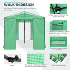 EAGLE PEAK Instant Pop-up Greenhouse, Indoor Outdoor Plant Gardening Green House, Roll-Up Zipper Doors & Side Windows - Winter Support Pole, Walk in 12x8 ft, Green/Clear