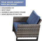 HUMMUH 5 Piece Patio Furniture Set,PE Wicker Patio Swivel Rocker Chairs Outdoor Chairs Set of 2 with Side Table for Porch,Garden,Backyard