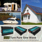 WZRELB 3000W 12VDC to 120VAC Pure Sine Wave Solar Power Inverter Homeuse Car Inverter