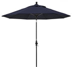 California Umbrella 9' Round Aluminum Pole Fiberglass Rib Market Umbrella, Crank Lift, Collar Tilt, Black Pole, Sunbrella Spectrum Mist