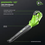 Greenworks 40V Leaf Blower/Sweeper, 150 MPH, Lightweight, Quiet, with 2.0 Ah Battery and Charger, Perfect for Residential Lawn Care, Leaf Blowing Debris, Dust, Light Snow, and More