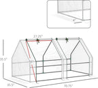 Outsunny 6' x 3' x 3' Mini Greenhouse with Zippered Doors & Roll-up Windows, Portable Plant Hot House with Durable PE Cover, Water Resistant, UV Protected for Outdoor Flowers, Vegetables, White
