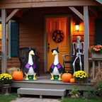 Halloween Porch Goose Outfits 23", Yard Goose Statue Clothes with Pumpkin Trick or Treat Bags, Fall Thanksgiving Outdoor Decor for Patio Lawn Garden and Porch Goode Theme (Witches Cloaks)