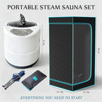 Sauna,Portable Steam Sauna,Fold-able Wet Sauna Tent Set with 2.5L 1500W Steamer,Full Size Home Sauna,with Folding Chair,Remote Control,Blue Sauna for Gym,Pilates,Garage,Hot Tub