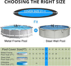 QH.HOME 18 Ft Round Winter Pool Cover with Fast Tightening Patented Ratchet,Pool Covers for Above Ground Pools, One-Piece Tear Resistant Swimming Pool Cover Protector with Upgraded Ultimate Windproof