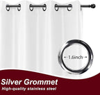 HolidayIdeas White Outdoor Curtains for Patio Waterproof 8 Pcs All Weather Balcony Grommet Top Outside Curtains for Apartments, Gazebo, Pergolas, Porch, 54x108 Inch