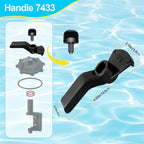2-Port/3-Port Pool Valve Rebuild Kit Compatible with Jandy 2-way/3-way 4715, 4716, Valve and Gray Includes Handle 7433, Knob 4603, Valve Cover 4606, Diverter Valve 4720 (Pack of 2)