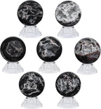 Natural Sphalerite Crystal Ball with Acrylic Display Base, 51-60mm Polished Stone Feng Shui Crystal Sphere Meditation Decoration for Home & Office