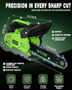 25.4CC Gas Powered Chainsaw 12 Inch, Lightweight Top Handle Handheld Chainsaw with Quenched Chain, Auto Lubrication, Safety Lock & Quick Stop for Tree Wood Cutting