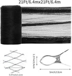21 Feet Round Pool Leaf Net Cover - Pool Net Cover with 12 Pcs Swimming Pool Cover Clips - Leaf Net for 18FT Above Ground Pools