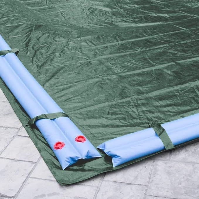 Robelle 20 x 45 ft Heavy Duty Green Winter Pool Cover for Inground Pools, 5 ft Overlap (25 x 50 ft Cover Size), Solid 8 x 8 Scrim, 2.36 oz/yd2, 10-Year Warranty, Style: 322045RA