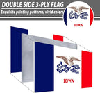 FLAGWIN Iowa Flag 3x5 FT - 3 Ply Double Sided Polyester Iowa State Flag with Brass Grommets - Vivid Color and Fade Proof State of Iowa Flags 3x5 Outdoor