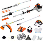 52cc 2-Cycle Gas Multi-Trimmer | 12-in-1 String Trimmer w/Rotatable 40” Pole Saw, Weed Eater Weed Wacker, Brush Cutter & Hedge Trimmer Gas for Lawn, Yard, Garden Care, All-in-one Garden Tool
