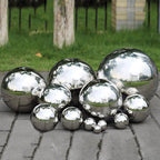 Pack of 2, Stainless Steel Hollow Gazing Ball Mirror Polished Shiny Sphere for Home Garden Ornament (4.7 Inch)