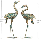 Shorayn Metal Crane Garden Statue, Garden Sculptures & Statues, Bronze Crane Ornaments Yard Art for Backyard Patio Lawn Decorations