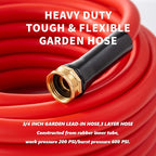 Garden Hose 5ft x 3/4” Hot Water Hose, Heavy Duty -50°F to 190°F,Burst 600Psi Flexible Upgraded Rubber Hoses,3/4” Solid Fittings for All-weather Outdoor Lawn & Garden
