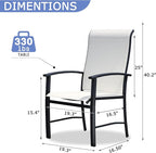 Outdoor Dining Chairs Set of 4, Stackable Patio Chairs with Metal Frame & Textilene Fabric, Perfect for Patio Garden Deck, Oyster