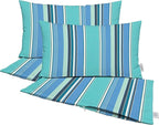 RSH DECOR: Sunbrella Pillow Covers Set of 4 | Covers Only - 20" x 12" | Outdoor Lumbar Pillow Covers Crafted with Sunbrella Performance Fabric | Dolce Oasis