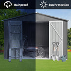 8x10FT Heavy-Duty Metal Storage Shed with Apex Roof, Outdoor Garden Shed with Hinged Door, Steel Vents & Free Padlock, Weatherproof Tool Shed for Backyard, Lawn Equipment & Bike Storage