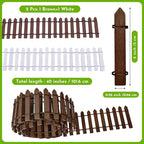 Miniature Fairy Garden Fence,2 Pcs DIY Brown and White Fence with Gate,Fairy Garden Accessories Miniature Ornaments for Dollhouse Home Plant Pot