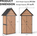 Outdoor Storage Shed with Strongest Metal Frame, Storage Cabinet with Floor, Weatherproof Tool Shed with Adjustable Shelfs, Lockable Metal Garden Shed Steel for Backyard Patio (Light Brown)