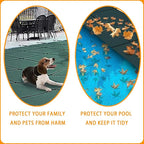 Swimming Pool Safety Underground Pool Cover, Swimming Pool Safety Cover, Cold Resistant Pool Cover 16' X 32' Contains All Hardware for Installation, Sturdy and wear-Resistant, Green
