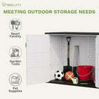 Greesum Outdoor Storage Cabinet, 25 Cu.Ft Deck Box Without Shelves, Waterproof Plastic Storage Bin for Patio Cushions, Gardening Tools, Lockable and Sidehandles, UV Resistant, White