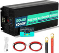 6000W 24V Pure Sine Wave Inverter 24V DC to 110V AC with Wireless Remote LCD Display 4 AC Outlets, 1 USB and Terminal Blocks for RV Truck Cabin Off Grid