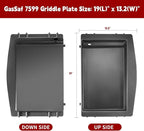GasSaf 7599 Cast Iron Griddle for Weber Genesis II 300/600, Flat Top Grill Pan Insert for Genesis II E-310/S-310/E-315/E-335/S-335/SE-335/E-610, BBQ Griddle Pan for Weber Gas Grill Replacment Parts