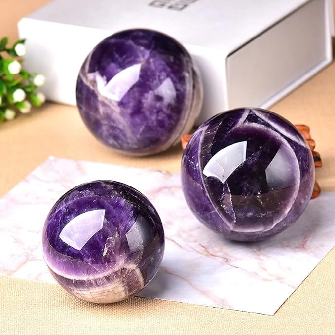 Natural Amethyst Crystal Ball,Amethyst Sphere Healing Crystal Ball with Stand (500g)…