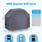 Grill Cover 50 Inch - Superior BBQ Cover for Weber Spirit Grill - 600D Outdoor Grill Cover for Weber Spirit 2 - Barbecue Cover Heavy Duty Waterproof Fit Weber Spirits ii 200 and Spirit 300