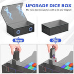 Card Storage Box 3000+ MTG Deck Box with Game Mat and 8 Divider Tabs, 3 Row Commander Trading Card Cases with Dice Tray, Commander Deck Case for TCG, CCG, YuGiOh and Sport Card (Black & Grey)