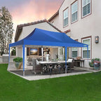 COBIZI 10x20 Pop Up Canopy with 6 Sidewall, Commercial Canopy UPF 50+ Waterproof Outdoor Gazebo with Carry Bag, Tents for Parties with Upgrade Frame, 3 Height Adjustable, Blue