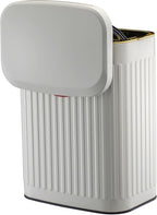 2.11Gallon 8L Carbon Steel Trash Can Door Compost Bin Wall Mounted 2 Ways Sliding Lid Compost Bin Countertop Kitchen Hanging Cabinet Door Trash Bin Metal Garbage Bin Cubo de Basura Ivory